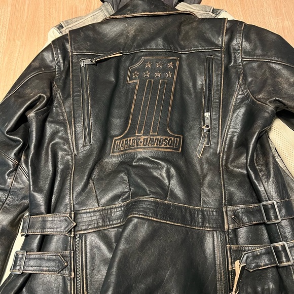 Vintage Harley Davidson Priscella Embossed #1 Works Jacket Coat Rare find - Picture 2 of 6